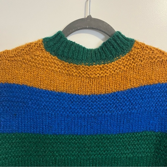 Zara Men’s color block multicolored alpaca wool blend crew neck sweater sz M. - Picture 11 of 11